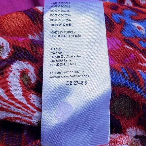 Anthropologie Robin Tiered Mini Dress Pink Ikat Flutter Sleeve Ruffle Size XS - Picture 13 of 14